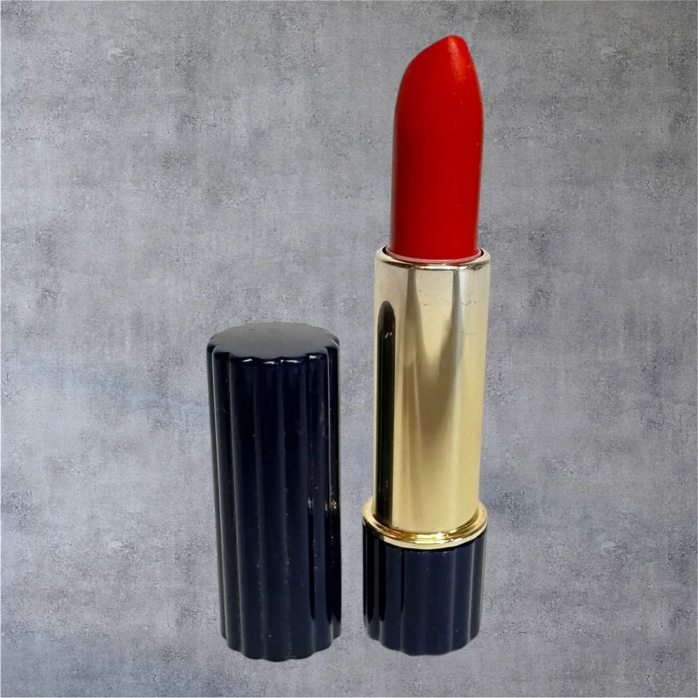 Estee‎ Lauder All-Day Lipstick Womens Classic Red Fluted Gold Case